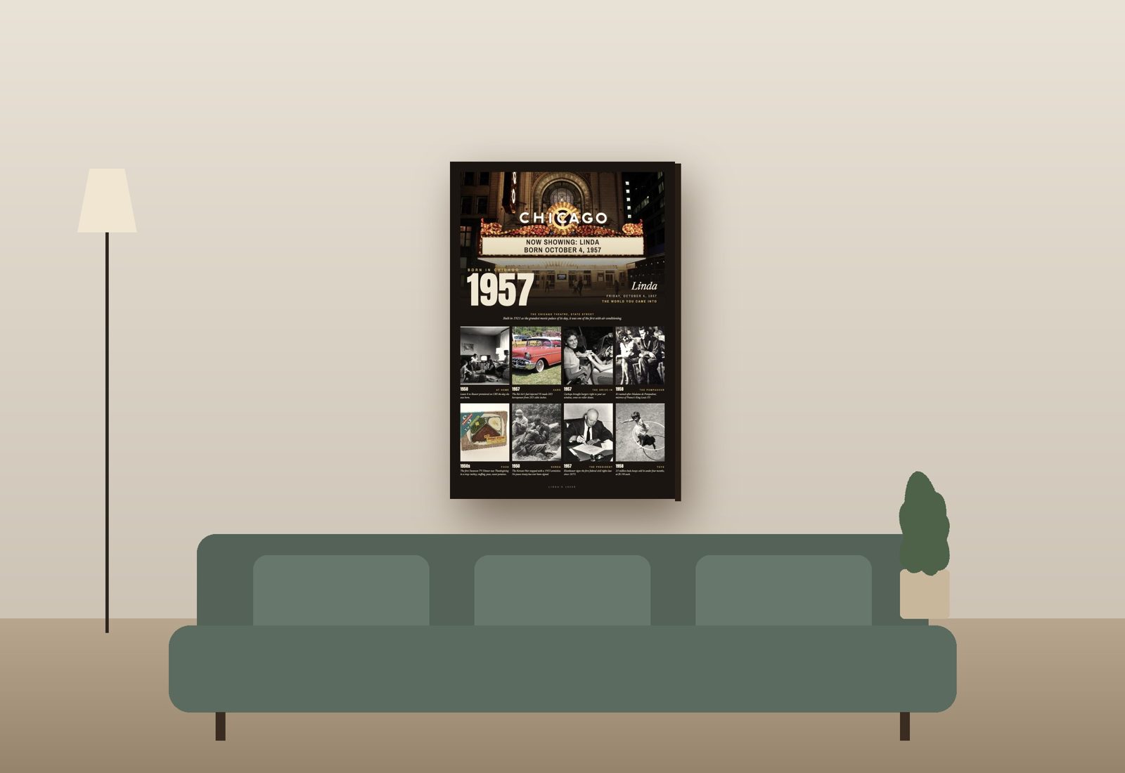 The 24 by 36 canvas over a couch, in Original color